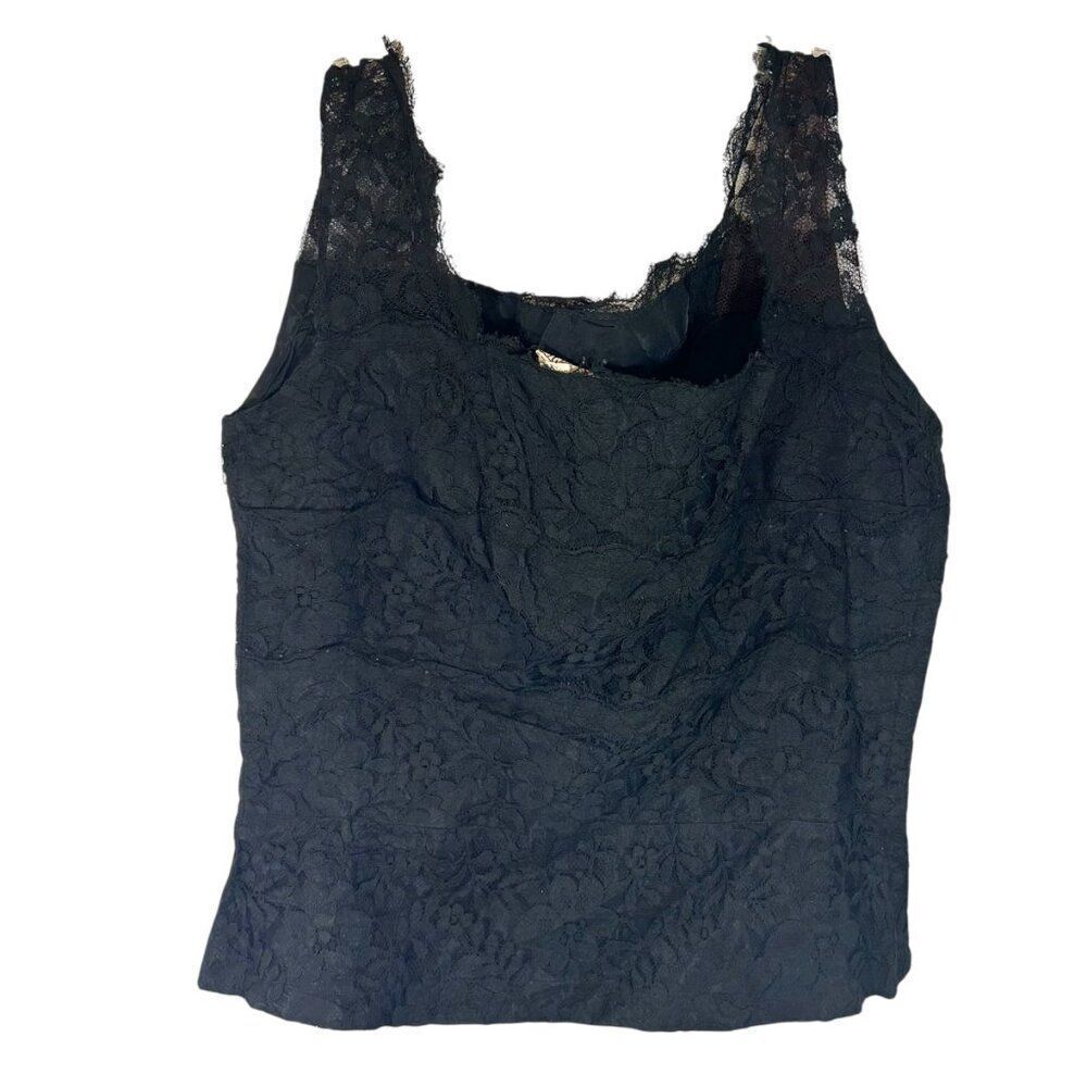 Dale Brown Ladies blouse Size C Black vtg Lace Whimsygoth emo goth capsule top